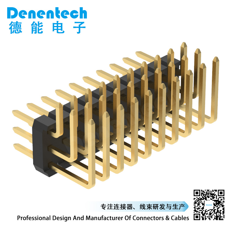 Denentech2.0mm pin header triple row right angle pin header pcb 90° female